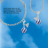 Silver Plated 3-D Blue Striped Ornament - Silver Plated Clip on Charm with Mini Year 2026