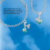 Silver Plated Small 3-D Teal Present with Bow - Silver Plated Clip on Charm with Mini Year 2026