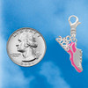 Silver Plated Hot Pink Running Shoe - Silver Plated Clip on Charm with Mini Year 2026 Jewelry Ideas and Examples