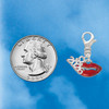 Silver Plated Small Translucent Red Lips - Silver Plated Clip on Charm with Mini Year 2026 Jewelry Ideas and Examples