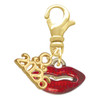 Gold-tone Small Translucent Red Lips - Gold-tone Plated Clip on Charm with Mini Year 2026: Year to Remember Jewelry Gift - Celebrations