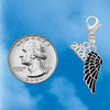 Silver Plated Medium Black Enamel Angel Wing - Silver Plated Clip on Charm with Mini Year 2026 Jewelry Ideas and Examples