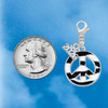 Silver Plated Large Zebra Print Peace Sign - Silver Plated Clip on Charm with Mini Year 2026 Jewelry Ideas and Examples