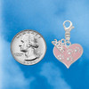 Silver Plated Pink Enamel Heart with Paw Prints - Silver Plated Clip on Charm with Mini Year 2026 Jewelry Ideas and Examples