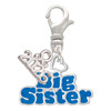 Silver Plated Royal Blue ''Big Sister'' with Heart - Silver Plated Clip on Charm with Mini Year 2026: Year to Remember Jewelry Gift - Celebrations