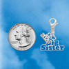 Silver Plated Royal Blue ''Big Sister'' with Heart - Silver Plated Clip on Charm with Mini Year 2026 Jewelry Ideas and Examples