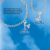 Silver Plated Royal Blue ''Big Sister'' with Heart - Silver Plated Clip on Charm with Mini Year 2026