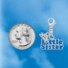 Royal Blue ''Little Sister'' with Heart - Silver Plated Clip on Charm with Mini Year 2026 Jewelry Ideas and Examples