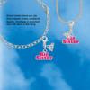 Silver Plated Hot Pink ''Big Sister'' with Heart - Silver Plated Clip on Charm with Mini Year 2026