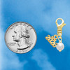Gold-tone 6mm Glass Imitation Pearl Bead Drop - Gold-tone Plated Clip on Charm with Mini Year 2026 Jewelry Ideas and Examples