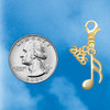 Gold-tone Sixteenth Note - Gold-tone Plated Clip on Charm with Mini Year 2026 Jewelry Ideas and Examples