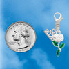 Silver Plated White Rose Flower - Silver Plated Clip on Charm with Mini Year 2026 Jewelry Ideas and Examples