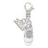 Silver Plated 3-D White Running Shoe - Silver Plated Clip on Charm with Mini Year 2026: Year to Remember Jewelry Gift - Celebrations