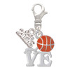 Love with Basketball - Silver Plated Clip on Charm with Mini Year 2026: Year to Remember Jewelry Gift - Celebrations