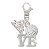 Love with Volleyball - Silver Plated Clip on Charm with Mini Year 2026: Year to Remember Jewelry Gift - Celebrations