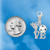 Love with Soccer Ball - Silver Plated Clip on Charm with Mini Year 2026 Jewelry Ideas and Examples