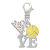 Love with Water Polo Ball - Silver Plated Clip on Charm with Mini Year 2026: Year to Remember Jewelry Gift - Celebrations