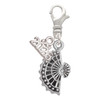 Silver Plated Fan with AB Crystal - Silver Plated Clip on Charm with Mini Year 2026: Year to Remember Jewelry Gift - Celebrations