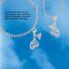 Silver Plated Open Pink Crystal Butterfly Wing - Silver Plated Clip on Charm with Mini Year 2026