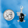 Silver Plated Large Black Resin Skull with Clear Crystals - Silver Plated Clip on Charm with Mini Year 2026 Jewelry Ideas and Examples