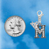 Black Nickeltone Crystal Initial - M - Beaded Border - Silver Plated Clip on Charm with Mini Year 2026 Jewelry Ideas and Examples