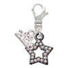 Black Nickeltone AB Crystal Lucky Star - Silver Plated Clip on Charm with Mini Year 2026: Year to Remember Jewelry Gift - Celebrations