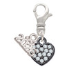 Black Nickeltone Clear Crystal Heart - Silver Plated Clip on Charm with Mini Year 2026: Year to Remember Jewelry Gift - Celebrations