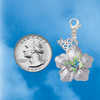 Silver Plated Lime Green & Hot Blue Butterfly on Large Flower - Silver Plated Clip on Charm with Mini Year 2026 Jewelry Ideas and Examples