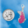 Silver Plated Large Translucent Hot Pink Flying Butterfly - Silver Plated Clip on Charm with Mini Year 2026 Jewelry Ideas and Examples