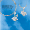 Silver Plated Lil Sister Banner on Clear Crystal Heart - Silver Plated Clip on Charm with Mini Year 2026