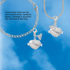 Silver Plated Sister Banner on Clear Crystal Heart - Silver Plated Clip on Charm with Mini Year 2026