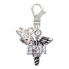 Silver Plated Nurse Caduceus - BSN - Silver Plated Clip on Charm with Mini Year 2026: Year to Remember Jewelry Gift - Celebrations