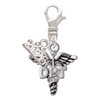 Silver Plated Therapist Caduceus - DPT - Silver Plated Clip on Charm with Mini Year 2026: Year to Remember Jewelry Gift - Celebrations