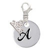 Silver Plated Large Script Letter Disc - A - Silver Plated Clip on Charm with Mini Year 2026: Year to Remember Jewelry Gift - Celebrations