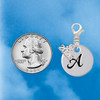 Silver Plated Large Script Letter Disc - A - Silver Plated Clip on Charm with Mini Year 2026 Jewelry Ideas and Examples