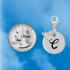Silver Plated Large Script Letter Disc - C - Silver Plated Clip on Charm with Mini Year 2026 Jewelry Ideas and Examples