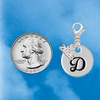 Silver Plated Large Script Letter Disc - D - Silver Plated Clip on Charm with Mini Year 2026 Jewelry Ideas and Examples