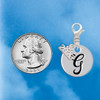 Silver Plated Large Script Letter Disc - G - Silver Plated Clip on Charm with Mini Year 2026 Jewelry Ideas and Examples