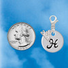 Silver Plated Large Script Letter Disc - H - Silver Plated Clip on Charm with Mini Year 2026 Jewelry Ideas and Examples