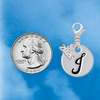 Silver Plated Large Script Letter Disc - J - Silver Plated Clip on Charm with Mini Year 2026 Jewelry Ideas and Examples