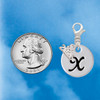 Silver Plated Large Script Letter Disc - X - Silver Plated Clip on Charm with Mini Year 2026 Jewelry Ideas and Examples
