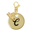 Gold-tone Large Disc Letter - C - Gold-tone Plated Clip on Charm with Mini Year 2026: Year to Remember Jewelry Gift - Celebrations