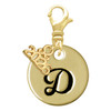 Gold-tone Large Disc Letter - D - Gold-tone Plated Clip on Charm with Mini Year 2026: Year to Remember Jewelry Gift - Celebrations