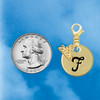 Gold-tone Large Disc Letter - F - Gold-tone Plated Clip on Charm with Mini Year 2026 Jewelry Ideas and Examples