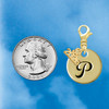 Gold-tone Large Disc Letter - P - Gold-tone Plated Clip on Charm with Mini Year 2026 Jewelry Ideas and Examples