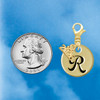 Gold-tone Large Disc Letter - R - Gold-tone Plated Clip on Charm with Mini Year 2026 Jewelry Ideas and Examples