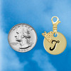 Gold-tone Large Disc Letter - T - Gold-tone Plated Clip on Charm with Mini Year 2026 Jewelry Ideas and Examples
