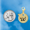 Gold-tone Large Disc Letter - W - Gold-tone Plated Clip on Charm with Mini Year 2026 Jewelry Ideas and Examples