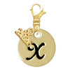 Gold-tone Large Disc Letter - X - Gold-tone Plated Clip on Charm with Mini Year 2026: Year to Remember Jewelry Gift - Celebrations