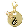 Gold-tone Large Disc Letter - & - Gold-tone Plated Clip on Charm with Mini Year 2026: Year to Remember Jewelry Gift - Celebrations